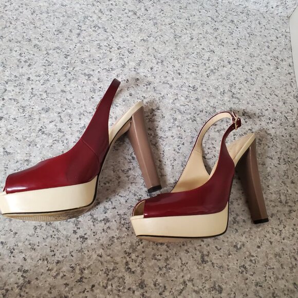 Enzo Angiolini Color Block Patent Stiletto Slingback - Picture 3 of 5